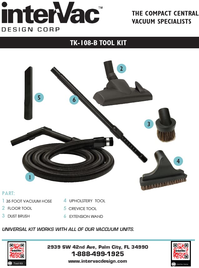 Intervac Design Accessory Kit with Banded Cuff for CS-RM Model vacuums
