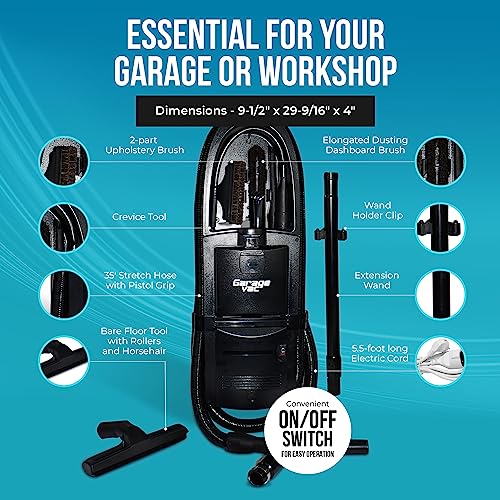 GarageVac Wall Mounted Vacuum – Sleek Compact GH120